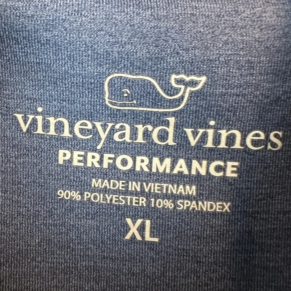 Vineyard Vines Vest Mens XL Performance Blue Full Zip Golf Mock Neck Stretch EUC
